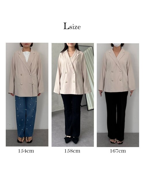 prose verse（プロズヴェール）の「金ボタンテーラードジャケット（テーラードジャケット・レディース・ピンク/ネイビー/ライトベージュ・LARGE/MEDIUM）」の5枚目の写真