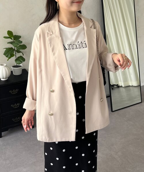 prose verse（プロズヴェール）の「金ボタンテーラードジャケット（テーラードジャケット・レディース・ピンク/ネイビー/ライトベージュ・LARGE/MEDIUM）」の6枚目の写真