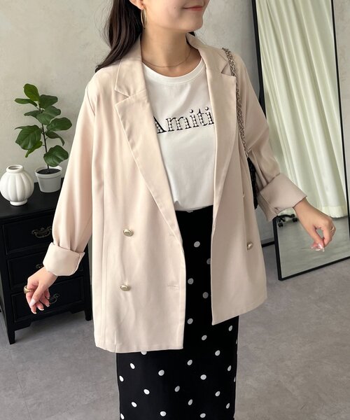 prose verse（プロズヴェール）の「金ボタンテーラードジャケット（テーラードジャケット・レディース・ピンク/ネイビー/ライトベージュ・LARGE/MEDIUM）」の7枚目の写真