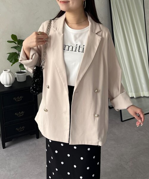 prose verse（プロズヴェール）の「金ボタンテーラードジャケット（テーラードジャケット・レディース・ピンク/ネイビー/ライトベージュ・LARGE/MEDIUM）」の9枚目の写真
