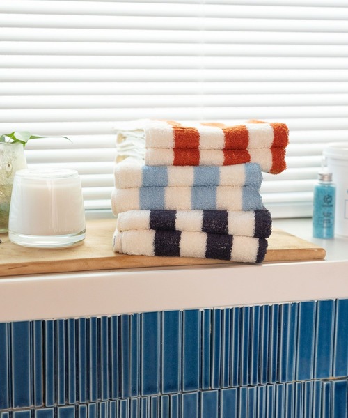 BAYFLOW（ベイフロー）の「BFフェイスタオル(太ストライプ)35×80（タオル・レディース・ネイビー/ブルー・0）」の14枚目の写真