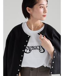 パール&ロゴプリントTシャツ