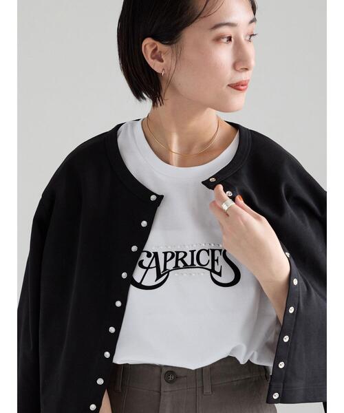 Te chichi(テチチ)の「パール&ロゴプリントTシャツ(Tシャツ/カットソー・レディース・オフホワイト/チャコールグレー/クリーム・F)」の3枚目の写真