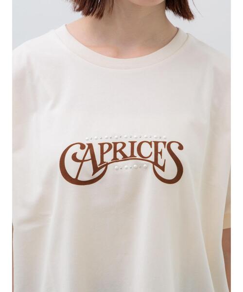 Te chichi(テチチ)の「パール&ロゴプリントTシャツ(Tシャツ/カットソー・レディース・オフホワイト/チャコールグレー/クリーム・F)」の9枚目の写真