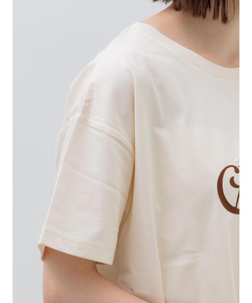 Te chichi(テチチ)の「パール&ロゴプリントTシャツ(Tシャツ/カットソー・レディース・オフホワイト/チャコールグレー/クリーム・F)」の10枚目の写真