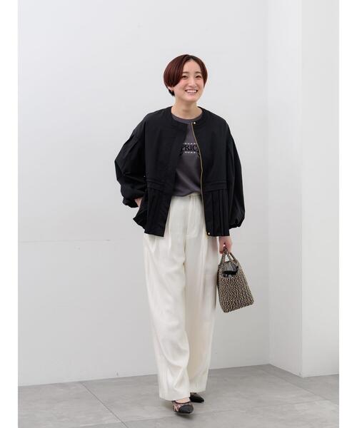 Te chichi(テチチ)の「パール&ロゴプリントTシャツ(Tシャツ/カットソー・レディース・オフホワイト/チャコールグレー/クリーム・F)」の11枚目の写真