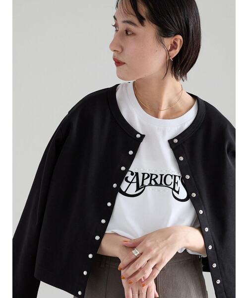 Te chichi(テチチ)の「パール&ロゴプリントTシャツ(Tシャツ/カットソー・レディース・オフホワイト/チャコールグレー/クリーム・F)」の14枚目の写真
