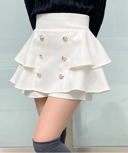 abc une face（アーベーセーアンフェイス）の「ティアードスカパン（その他パンツ・レディース・ピンク/ホワイト/ブラック・FREE）」の12枚目の写真
