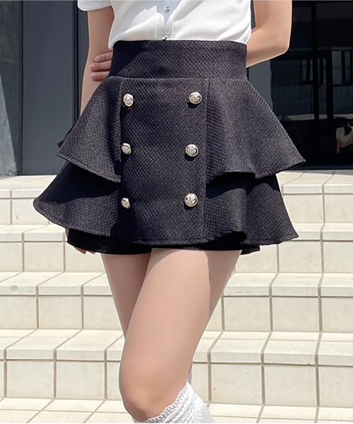 abc une face（アーベーセーアンフェイス）の「ティアードスカパン（その他パンツ・レディース・ピンク/ホワイト/ブラック・FREE）」の9枚目の写真