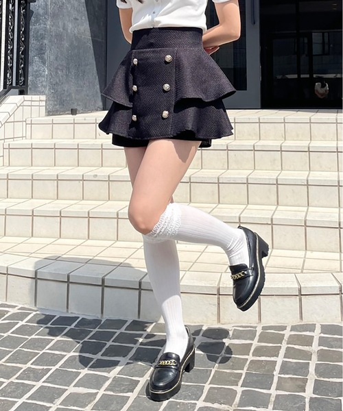 abc une face（アーベーセーアンフェイス）の「ティアードスカパン（その他パンツ・レディース・ピンク/ホワイト/ブラック・FREE）」の14枚目の写真