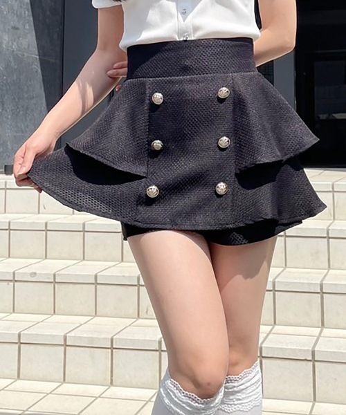 abc une face（アーベーセーアンフェイス）の「ティアードスカパン（その他パンツ・レディース・ピンク/ホワイト/ブラック・FREE）」の11枚目の写真