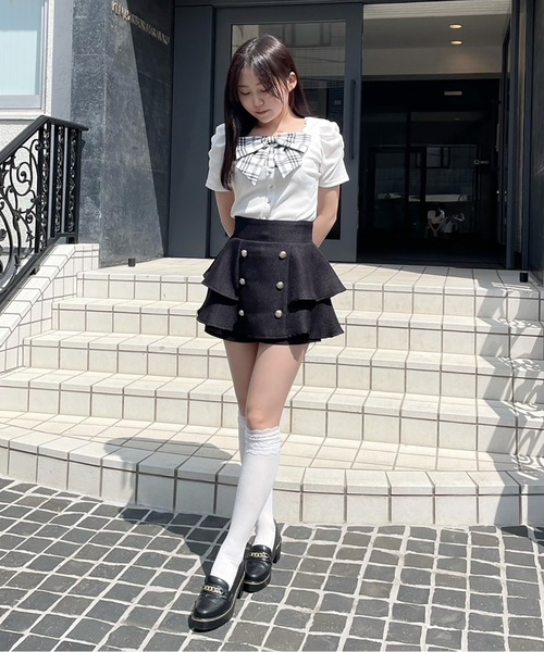 abc une face（アーベーセーアンフェイス）の「ティアードスカパン（その他パンツ・レディース・ピンク/ホワイト/ブラック・FREE）」の15枚目の写真