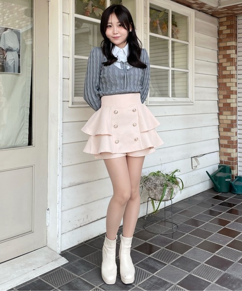 abc une face（アーベーセーアンフェイス）の「ティアードスカパン（その他パンツ・レディース・ピンク/ホワイト/ブラック・FREE）」の22枚目の写真