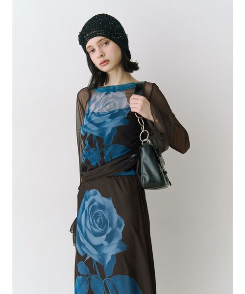 jouetie(ジュエティ)の「ローズシアートップス(Tシャツ/カットソー・レディース・アイボリー/ブラウン・MEDIUM)」の2枚目の写真