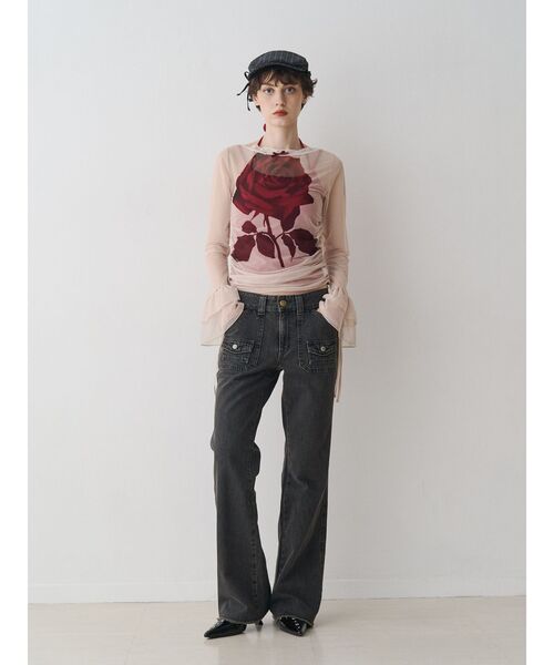 jouetie(ジュエティ)の「ローズシアートップス(Tシャツ/カットソー・レディース・アイボリー/ブラウン・MEDIUM)」の7枚目の写真