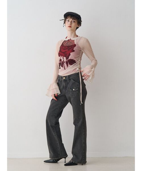 jouetie(ジュエティ)の「ローズシアートップス(Tシャツ/カットソー・レディース・アイボリー/ブラウン・MEDIUM)」の8枚目の写真