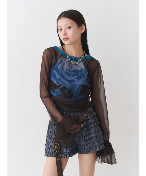 jouetie(ジュエティ)の「ローズシアートップス(Tシャツ/カットソー・レディース・アイボリー/ブラウン・MEDIUM)」の9枚目の写真