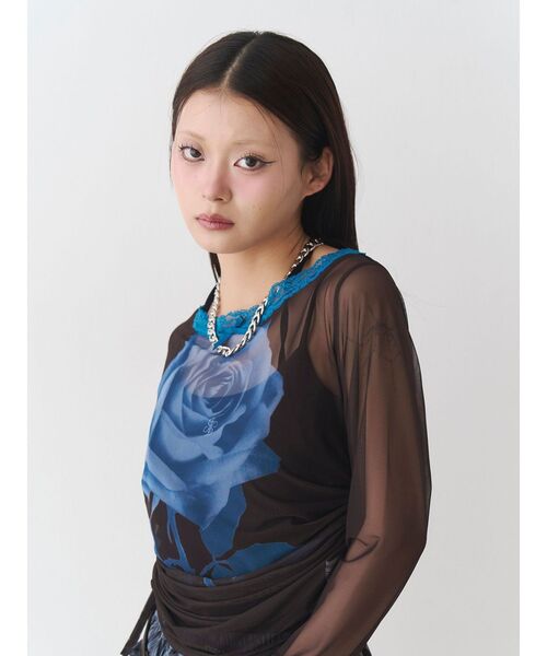 jouetie(ジュエティ)の「ローズシアートップス(Tシャツ/カットソー・レディース・アイボリー/ブラウン・MEDIUM)」の11枚目の写真