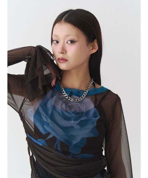 jouetie(ジュエティ)の「ローズシアートップス(Tシャツ/カットソー・レディース・アイボリー/ブラウン・MEDIUM)」の12枚目の写真