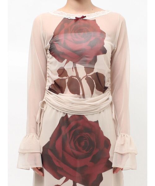 jouetie(ジュエティ)の「ローズシアートップス(Tシャツ/カットソー・レディース・アイボリー/ブラウン・MEDIUM)」の18枚目の写真