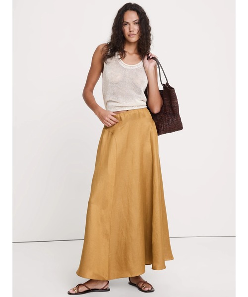 Banana Republic（バナナリパブリック）の「ビスコース リネン マキシスカート（スカート・レディース・ベージュ/ブラック/ブラウン・XS/L/M/S）」の5枚目の写真