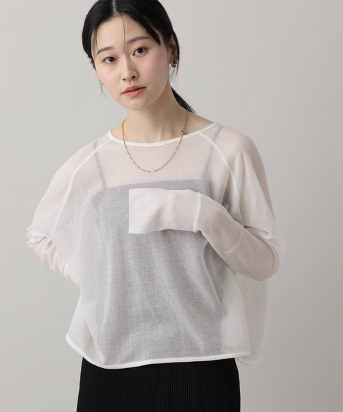 A part by（アパートバイ）の「シアーショートプルオーバー（Tシャツ/カットソー・レディース・オフホワイト/ライトイエロー/ブラック・FREE）」の11枚目の写真