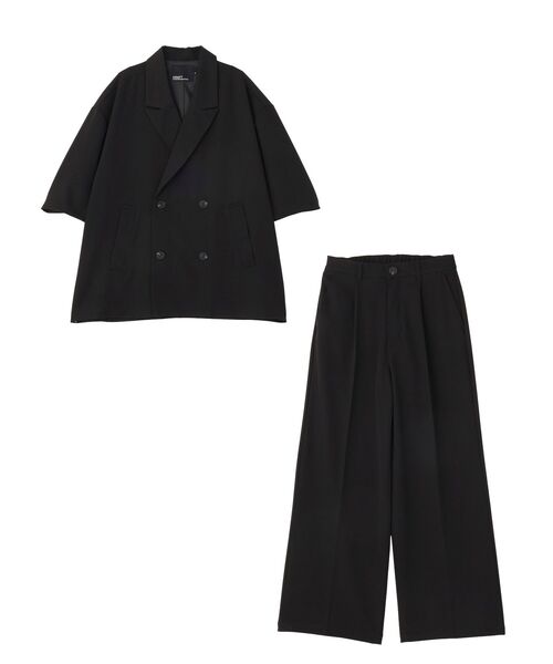 CRAFT STANDARD BOUTIQUE(クラフトスタンダードブティック)の「半袖ダブルテーラードセットアップ(セットアップ・メンズ・ベージュ/チャコールグレー/ブラック・M/L)」の14枚目の写真
