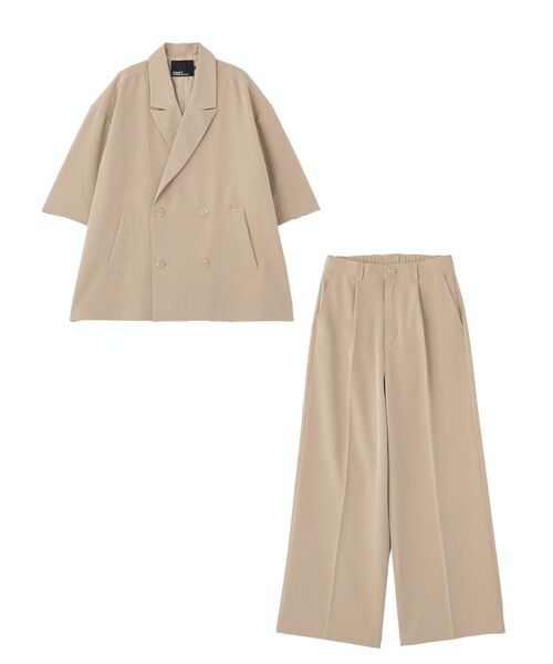 CRAFT STANDARD BOUTIQUE(クラフトスタンダードブティック)の「半袖ダブルテーラードセットアップ(セットアップ・メンズ・ベージュ/チャコールグレー/ブラック・M/L)」の13枚目の写真