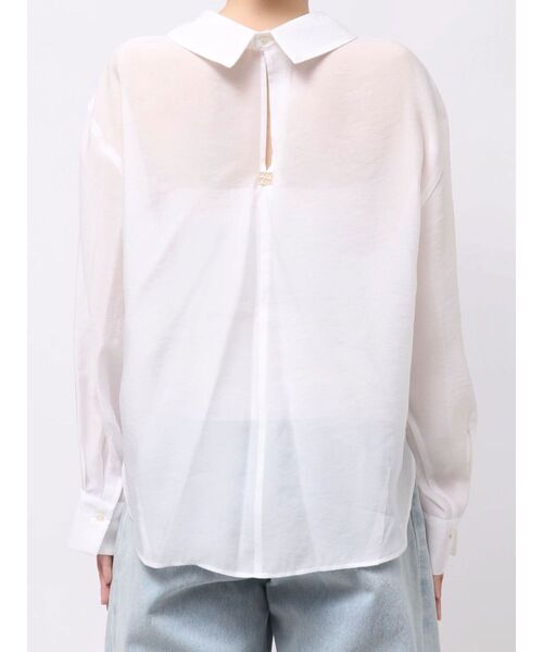 LAGUNAMOON(ラグナムーン)の「2wayシアーシャツ 【夏服】【オフィスカジュアル】【シアーシャツ】(シャツ/ブラウス・レディース・ブラック/ブラウン/ホワイト・FREE)」の7枚目の写真