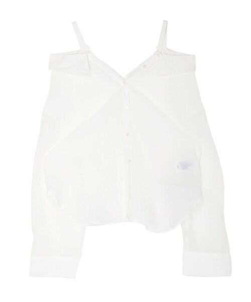LAGUNAMOON(ラグナムーン)の「2wayシアーシャツ 【夏服】【オフィスカジュアル】【シアーシャツ】(シャツ/ブラウス・レディース・ブラック/ブラウン/ホワイト・FREE)」の14枚目の写真