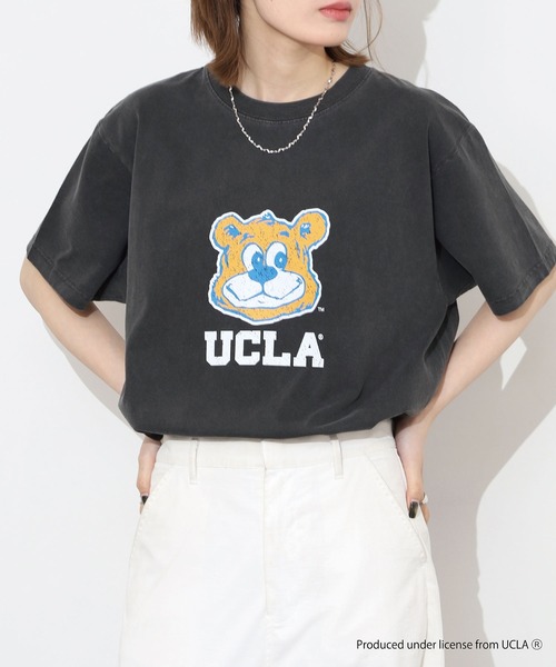 CALIFORNIA HAVE A NICE TIME !(カリフォルニアハブァナイスタイム)の「UCLA COLLEGE PIGMENT T-SHIRT 厚手 6.6oz クルーネック ユニセックス コットン 100%(Tシャツ/カットソー・メンズ・ブラック・M/L/XL)」の12枚目の写真