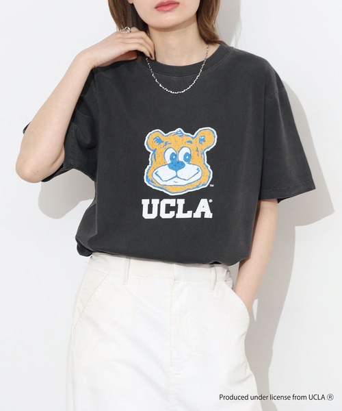 CALIFORNIA HAVE A NICE TIME !(カリフォルニアハブァナイスタイム)の「UCLA COLLEGE PIGMENT T-SHIRT 厚手 6.6oz クルーネック ユニセックス コットン 100%(Tシャツ/カットソー・メンズ・ブラック・M/L/XL)」の13枚目の写真