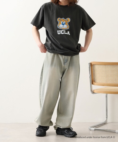 CALIFORNIA HAVE A NICE TIME !(カリフォルニアハブァナイスタイム)の「UCLA COLLEGE PIGMENT T-SHIRT 厚手 6.6oz クルーネック ユニセックス コットン 100%(Tシャツ/カットソー・メンズ・ブラック・M/L/XL)」の8枚目の写真