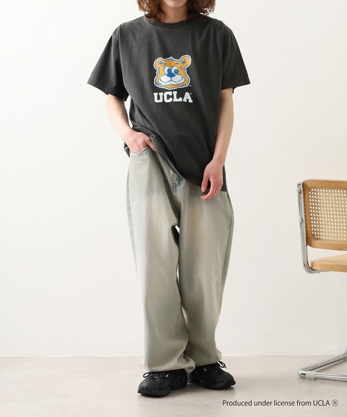 CALIFORNIA HAVE A NICE TIME !(カリフォルニアハブァナイスタイム)の「UCLA COLLEGE PIGMENT T-SHIRT 厚手 6.6oz クルーネック ユニセックス コットン 100%(Tシャツ/カットソー・メンズ・ブラック・M/L/XL)」の9枚目の写真