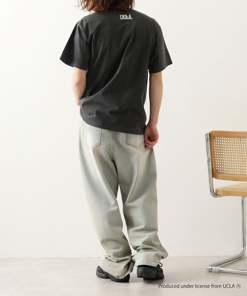 CALIFORNIA HAVE A NICE TIME !(カリフォルニアハブァナイスタイム)の「UCLA COLLEGE PIGMENT T-SHIRT 厚手 6.6oz クルーネック ユニセックス コットン 100%(Tシャツ/カットソー・メンズ・ブラック・M/L/XL)」の10枚目の写真