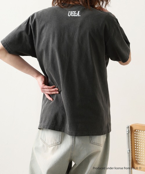 CALIFORNIA HAVE A NICE TIME !(カリフォルニアハブァナイスタイム)の「UCLA COLLEGE PIGMENT T-SHIRT 厚手 6.6oz クルーネック ユニセックス コットン 100%(Tシャツ/カットソー・メンズ・ブラック・M/L/XL)」の6枚目の写真