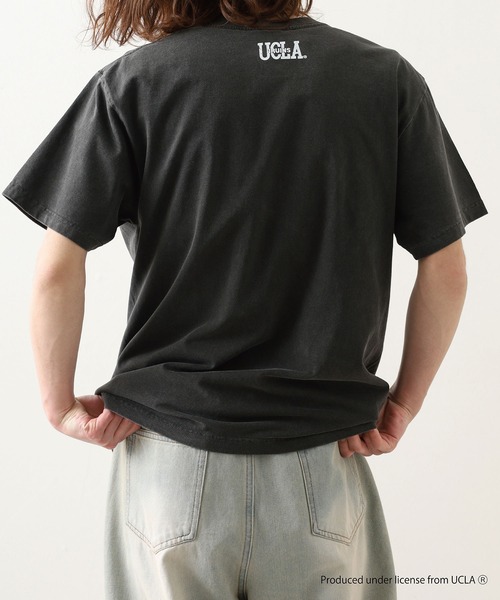 CALIFORNIA HAVE A NICE TIME !(カリフォルニアハブァナイスタイム)の「UCLA COLLEGE PIGMENT T-SHIRT 厚手 6.6oz クルーネック ユニセックス コットン 100%(Tシャツ/カットソー・メンズ・ブラック・M/L/XL)」の5枚目の写真