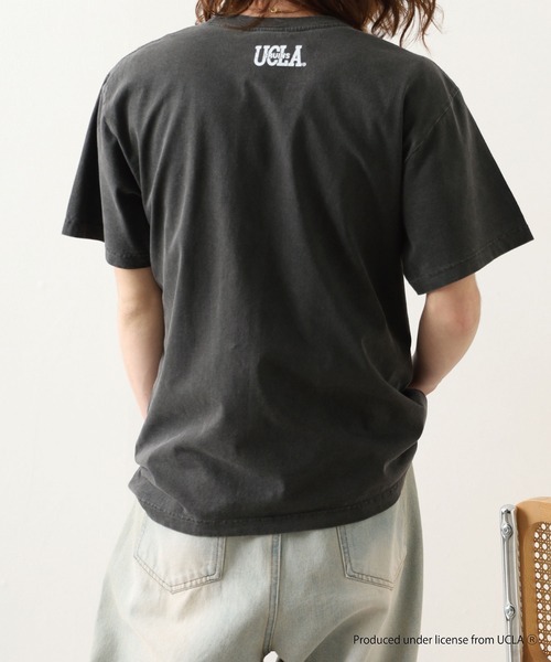 CALIFORNIA HAVE A NICE TIME !(カリフォルニアハブァナイスタイム)の「UCLA COLLEGE PIGMENT T-SHIRT 厚手 6.6oz クルーネック ユニセックス コットン 100%(Tシャツ/カットソー・メンズ・ブラック・M/L/XL)」の7枚目の写真