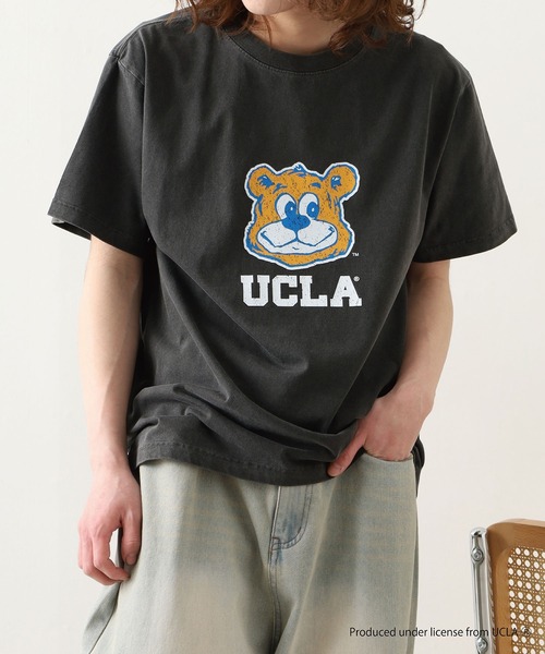 CALIFORNIA HAVE A NICE TIME !(カリフォルニアハブァナイスタイム)の「UCLA COLLEGE PIGMENT T-SHIRT 厚手 6.6oz クルーネック ユニセックス コットン 100%(Tシャツ/カットソー・メンズ・ブラック・M/L/XL)」の4枚目の写真