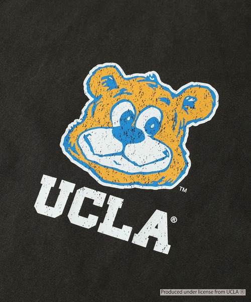 CALIFORNIA HAVE A NICE TIME !(カリフォルニアハブァナイスタイム)の「UCLA COLLEGE PIGMENT T-SHIRT 厚手 6.6oz クルーネック ユニセックス コットン 100%(Tシャツ/カットソー・メンズ・ブラック・M/L/XL)」の2枚目の写真
