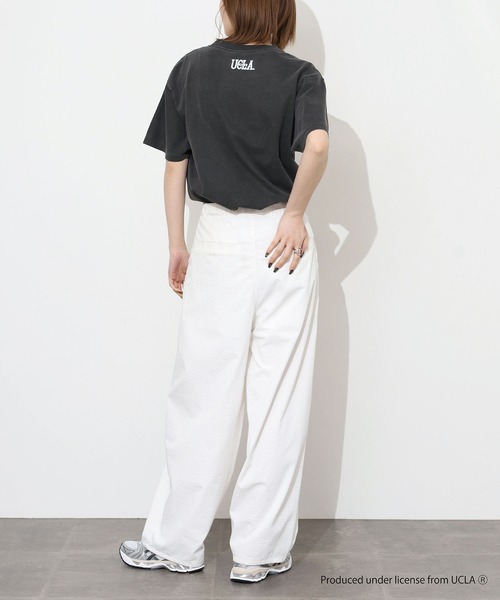 CALIFORNIA HAVE A NICE TIME !(カリフォルニアハブァナイスタイム)の「UCLA COLLEGE PIGMENT T-SHIRT 厚手 6.6oz クルーネック ユニセックス コットン 100%(Tシャツ/カットソー・メンズ・ブラック・M/L/XL)」の20枚目の写真