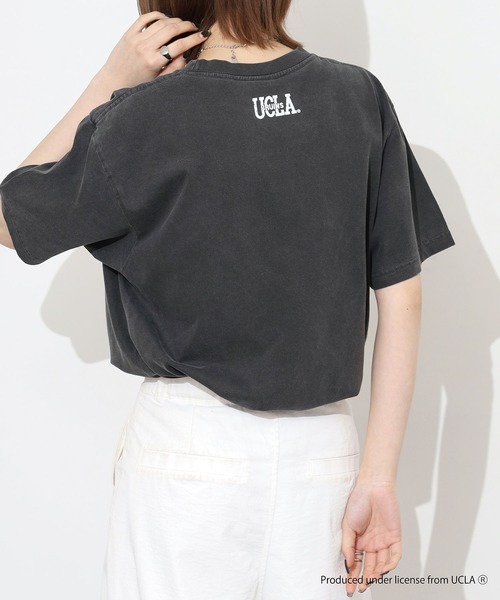 CALIFORNIA HAVE A NICE TIME !(カリフォルニアハブァナイスタイム)の「UCLA COLLEGE PIGMENT T-SHIRT 厚手 6.6oz クルーネック ユニセックス コットン 100%(Tシャツ/カットソー・メンズ・ブラック・M/L/XL)」の16枚目の写真