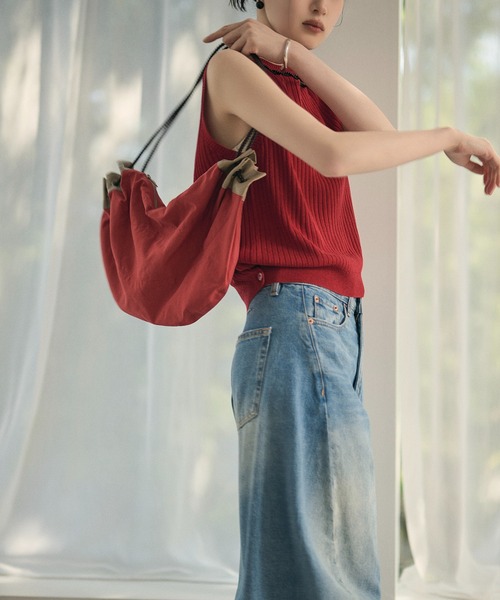 LAULEN(ローレン)の「multiway bicolor drawstring bag /マルチウェイ配色ドローストリングショルダーバッグ(ショルダーバッグ・レディース・アイボリー/カーキ/ベージュ/レッド・FREE)」の21枚目の写真