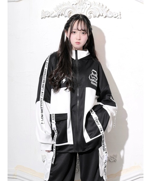 ネコミミサイバー配色ユニセックスZIPパーカー（パーカー）｜NOEMIE