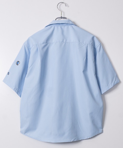 JOHN'S CLOSET（ジョンズクローゼット）の「【13】ハトメデザイン オープンカラー ハーフスリーブシャツ（シャツ/ブラウス・メンズ・ホワイト/サックスブルー/ブラック・LARGE/MEDIUM）」の13枚目の写真