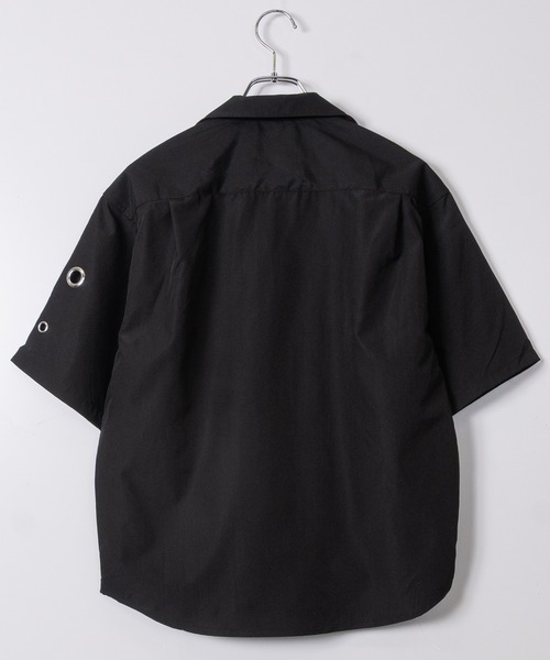 JOHN'S CLOSET（ジョンズクローゼット）の「【13】ハトメデザイン オープンカラー ハーフスリーブシャツ（シャツ/ブラウス・メンズ・ホワイト/サックスブルー/ブラック・LARGE/MEDIUM）」の12枚目の写真