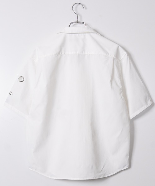 JOHN'S CLOSET（ジョンズクローゼット）の「【13】ハトメデザイン オープンカラー ハーフスリーブシャツ（シャツ/ブラウス・メンズ・ホワイト/サックスブルー/ブラック・LARGE/MEDIUM）」の11枚目の写真