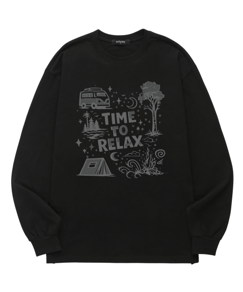 WISSY(ウィッシー)の「TIME RELAX 長袖Tシャツ (WLS042) ブラック(Tシャツ/カットソー・メンズ・その他・SMALL/MEDIUM/LARGE/X-LARGE/XX-LARGE)」の1枚目の写真
