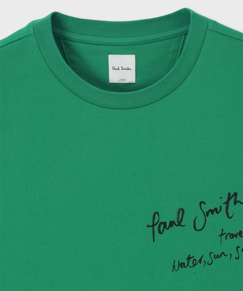 Paul Smith(ポールスミス)の「サマートラベルドローイング プリント Tシャツ / 163660 919T(Tシャツ/カットソー・メンズ・グリーン/ピンク・MEDIUM/X-LARGE/LARGE)」の3枚目の写真