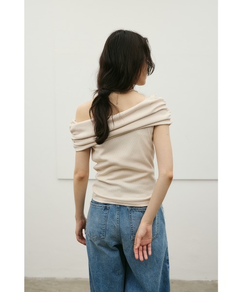 STYLEMIXER（スタイルミキサー）の「ギャザーオフショルトップ（Tシャツ/カットソー・レディース・ネイビー/アイボリー/ライトグリーン・FREE）」の10枚目の写真